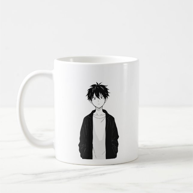 Minimal Anime Boy Mug Kaffeetasse (Links)