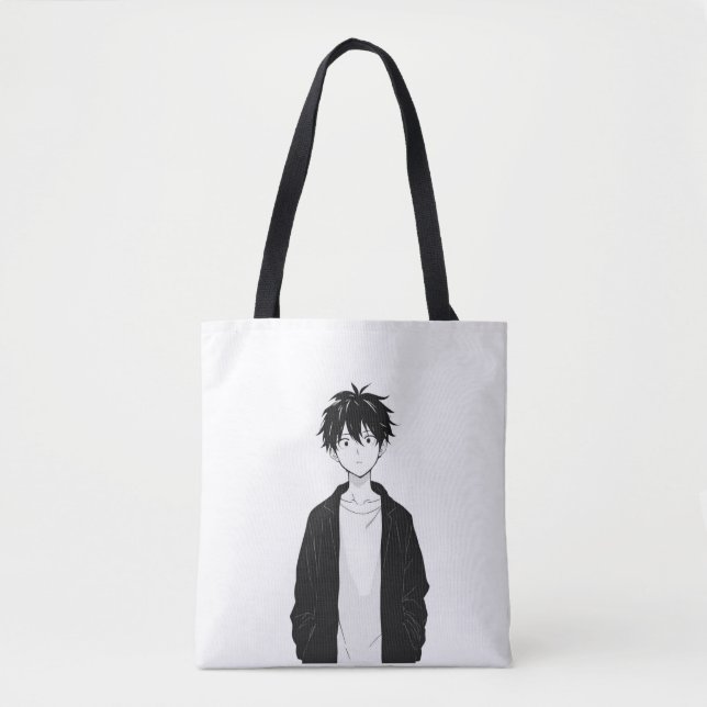 Minimal Anime Boy Tote (Vorderseite)