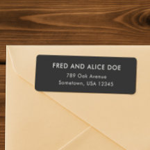 Minimal anspruchsvolle Black Wedding Rücksendeadre