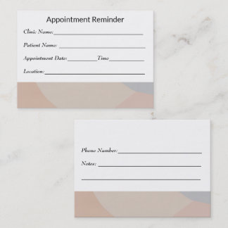 Minimal Appointment Reminder Card Clean Design Terminkarte