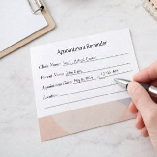 Minimal Appointment Reminder Card Clean Design Terminkarte