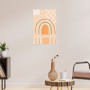 Minimal Arch Abstrakt Boho Earthy Tones Poster