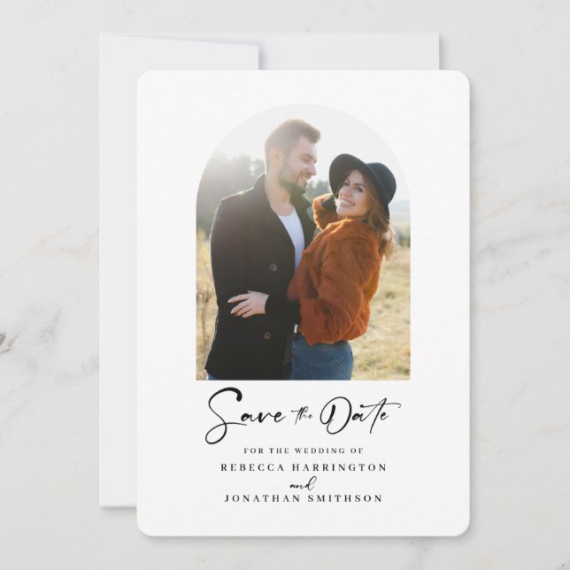 Minimal-Arch-Foto-Hochzeit speichern Sie das Datum Save The Date (Vorderseite)