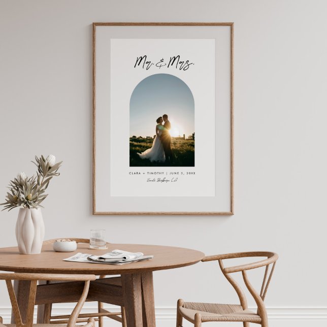 Minimal Arch Photo Custom Mr and Mrs Poster (Von Creator hochgeladen)