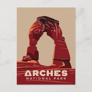 Minimal Arches Nationalpark Reisen Geschenk Feiertagspostkarte