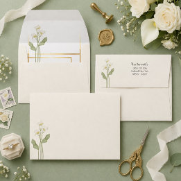 Minimal Art Nouveau Gold Arch Calla Lily Wedding