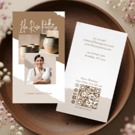 Minimal Artistic Handmade Pottery Photo Collage Visitenkarte