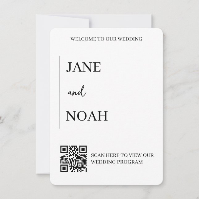 Minimal ästhetische Hochzeiten mit QR-Code Einladung (Vorderseite)