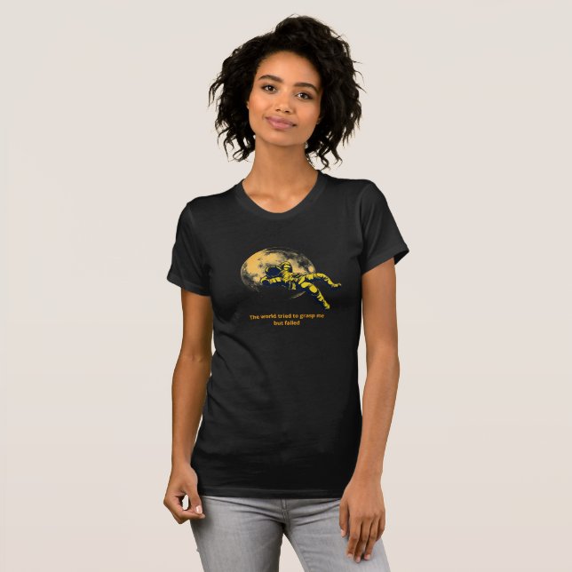 Minimal Astronaut Moon Art Inspirational Women’s T T-Shirt (Vorne ganz)