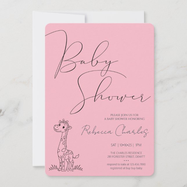 Minimal Baby Shower  Einladung (Vorderseite)