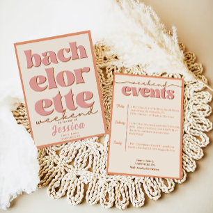 Minimal Bachelorette Wochenende Einladung