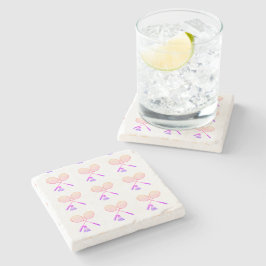 Minimal Badminton Rackets Shuttlecock Birdie Steinuntersetzer