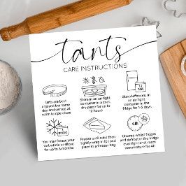 Minimal Bakery Quiche Pie Tarts Care Instructions Quadratische Visitenkarte