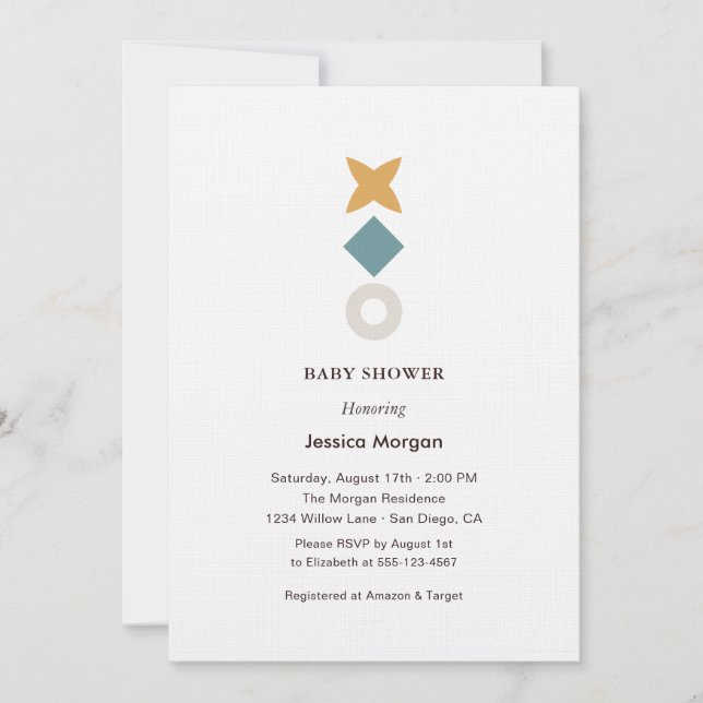 Minimal Bauhaus Baby Shower Invitation Einladung (Vorderseite)