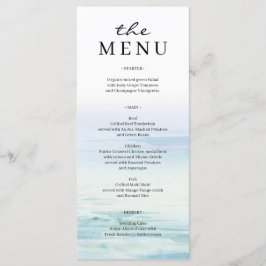Minimal Beach Waves Wedding Menu Menükarte