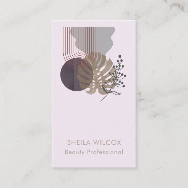 Minimal Beauty Business Card | Abstract Botanical Visitenkarte (Vorderseite)