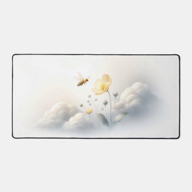 Minimal Bee & Clouds Desk Mat Schreibtischunterlage (Vorderseite)