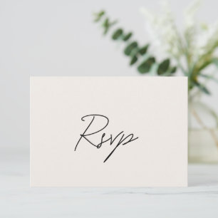 Minimal Beige Formal Elegante Hochzeit RSVP Karte