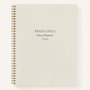 Minimal Beige Personalisiert Moderne Dankbarkeit Notizbuch