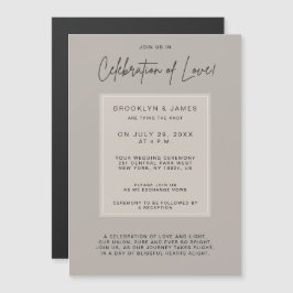 Minimal Beige Wedding Celebration Of Love Magneteinladung