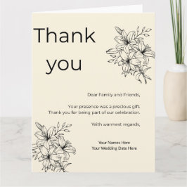 Minimal Beige Wedding Thank You Card Dankeskarte