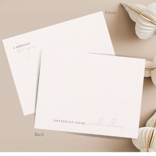 Minimal Beige White Eine Nachricht für Sie Mitteilungskarte