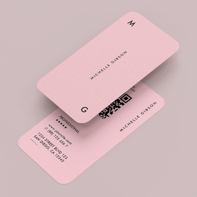 Minimal Beruflich Pastel Pink Ästhetik Visitenkarte (Minimal Professional Pastel Pink Aesthetic Business Card
)