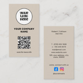 Minimal Berufliche Logo QR Code Social Media Visitenkarte
