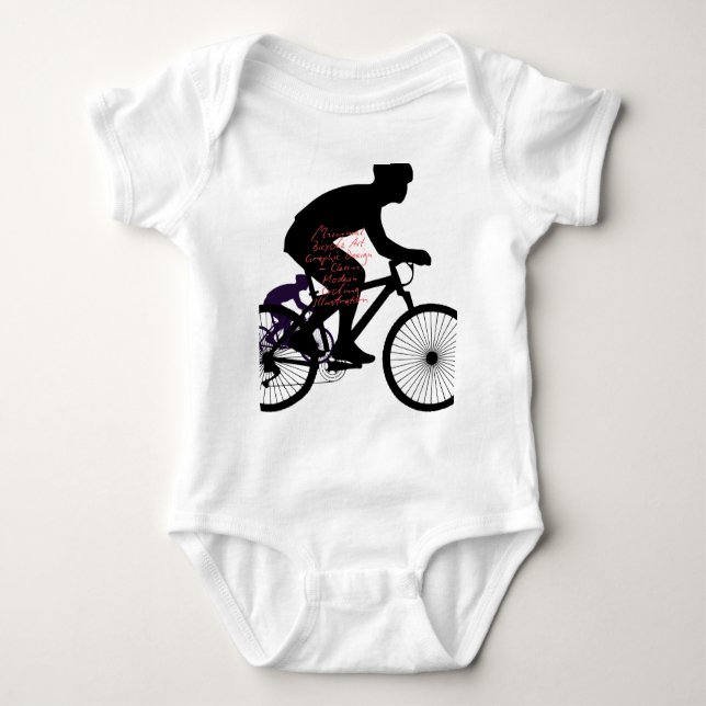 Minimal Bicycle Art  Baby Strampler (Vorderseite)