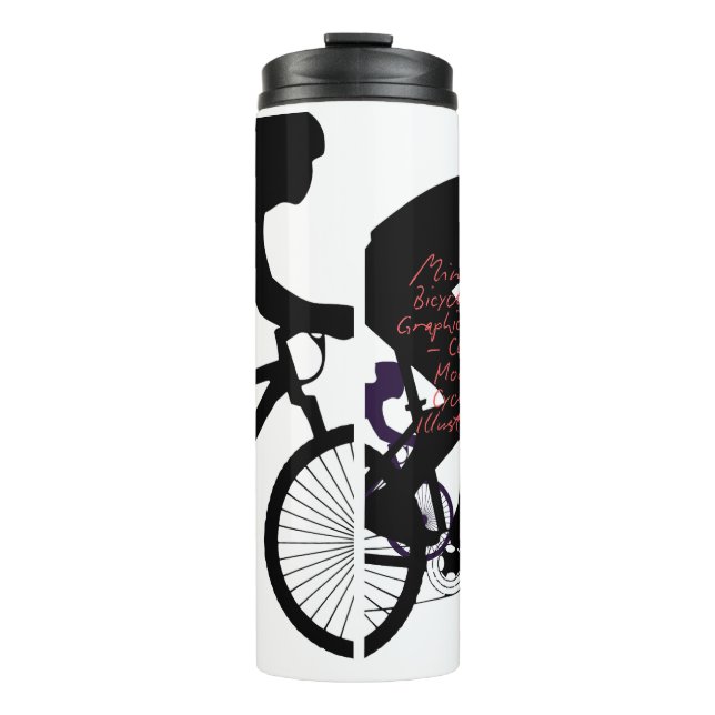 Minimal Bicycle Art Thermosbecher (Vorderseite)