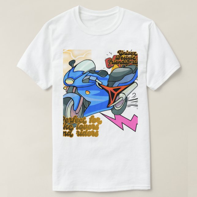 Minimal Bike Art Graphic – Modern Motorcycle T-Shirt (Design vorne)