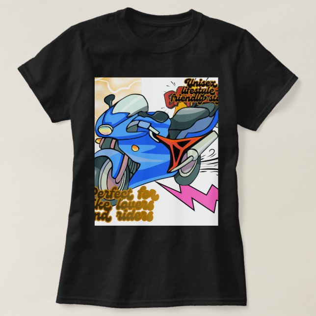 Minimal Bike Art Graphic – Modern Motorcycle T-Shirt (Design vorne)