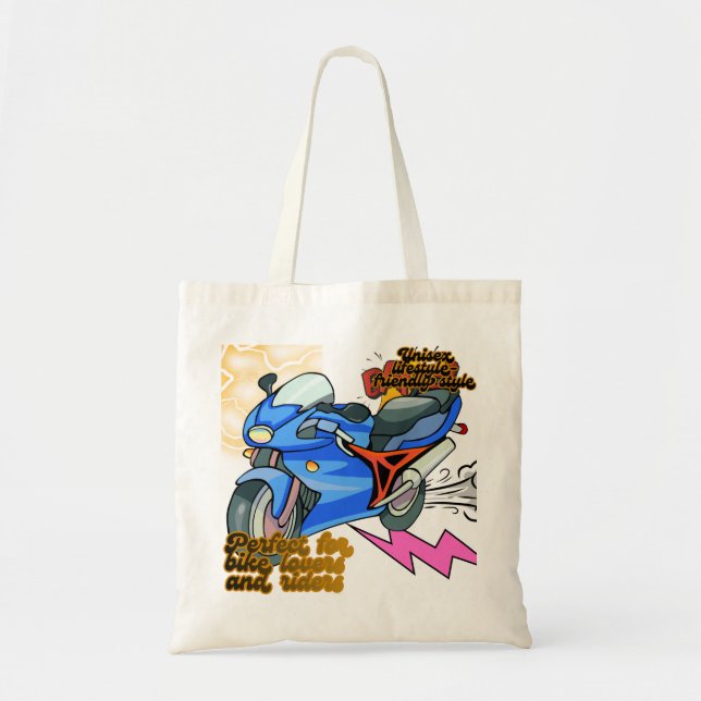 Minimal Bike Art Graphic –Motorcycle Party Tragetasche (Vorne)