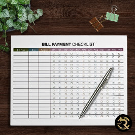 Minimal Bill Payment  Notizblock