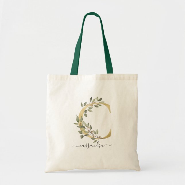 Minimal Bio GreenerGold Monogram Letter "C" Tragetasche (Vorne)