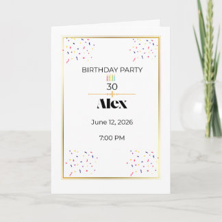Minimal Birthday Invitation with Candles | Elegant Karte