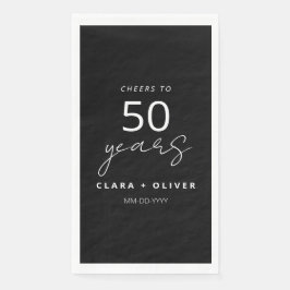 Minimal Black 50 Jahre Hochzeitstag Serviette