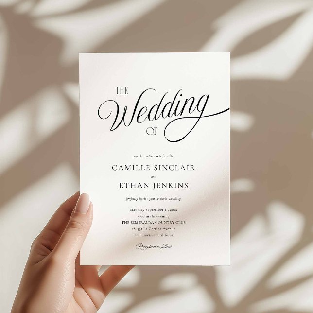 Minimal Black and White Wedding Invitation Einladung (Elegant Modern Wedding Invitation Card)