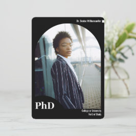 Minimal Black Arch Foto PhD Abschluss Ankündigung