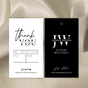 Minimal Black Clothing Labels Boutique Hang Tags