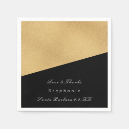 Minimal Black Gold Metal Bridal Corporate Wedding Serviette
