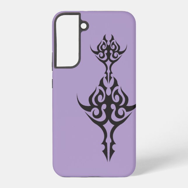 Minimal Black Ink Tattoo Style Artwork Samsung Galaxy Hülle (Rückseite)