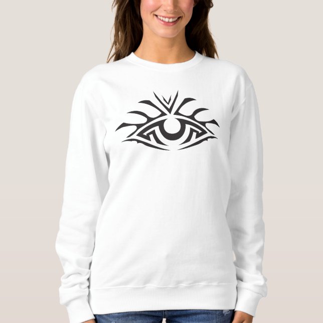 Minimal Black Ink Tattoo Style Artwork Sweatshirt (Vorderseite)