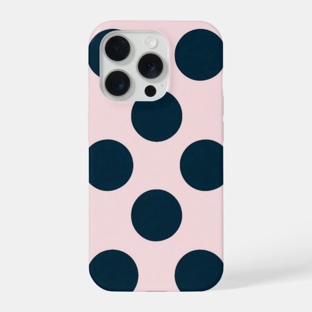 Minimal Black Polka Dot Pattern iPhone Hülle (Rückseite)