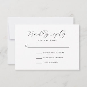 Minimal Black Script Modern Muslim Wedding RSVP