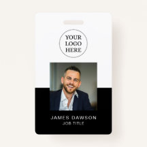 Minimal Black & White Office Mitarbeiter Foto ID Q