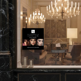 Minimal Black White Script Lash Photo Logo Fensteraufkleber