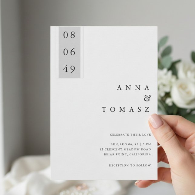 Minimal Black & White Wedding Invitation Einladung (Von Creator hochgeladen)