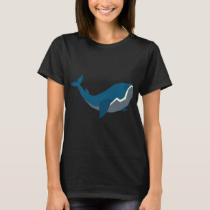 minimal, blau, Wal, Wildtier, Wasser, Meer T-Shirt