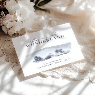 Minimal blaue Aquarellfarben Weihnachten